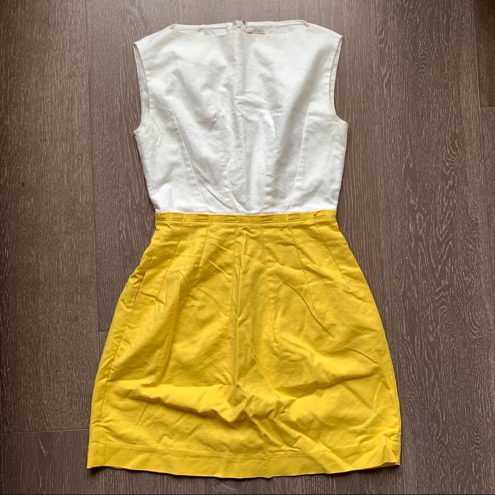 Yellow and white shift dress, size 4